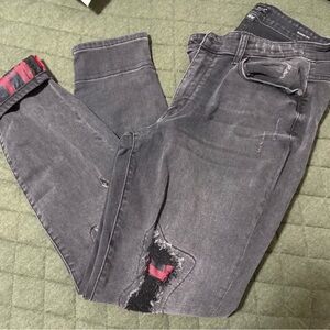Stylish Gray Distressed Jeans